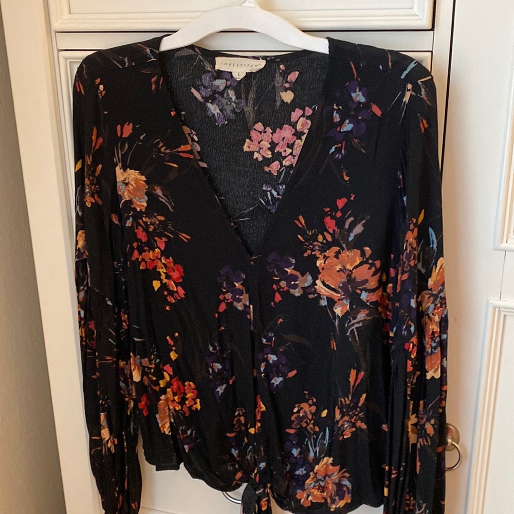 Black floral long sleeve